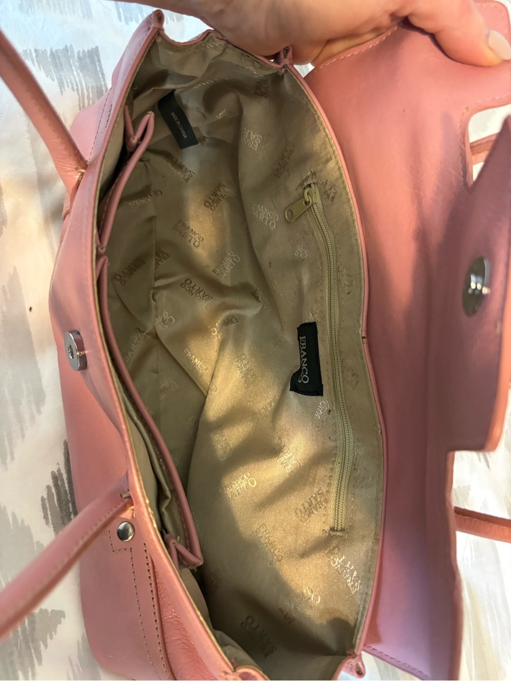 Vintage Y2K Franco Sarto Pink Leather Baquette Purse Handbag - Picture 8 of 9